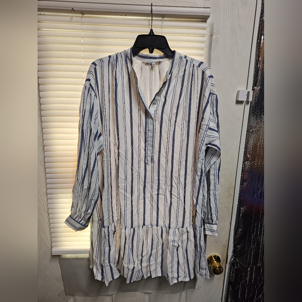 Elizabeth And James Womens Lagonlook Oversized Button Ruffle Babydoll Dress Sz S